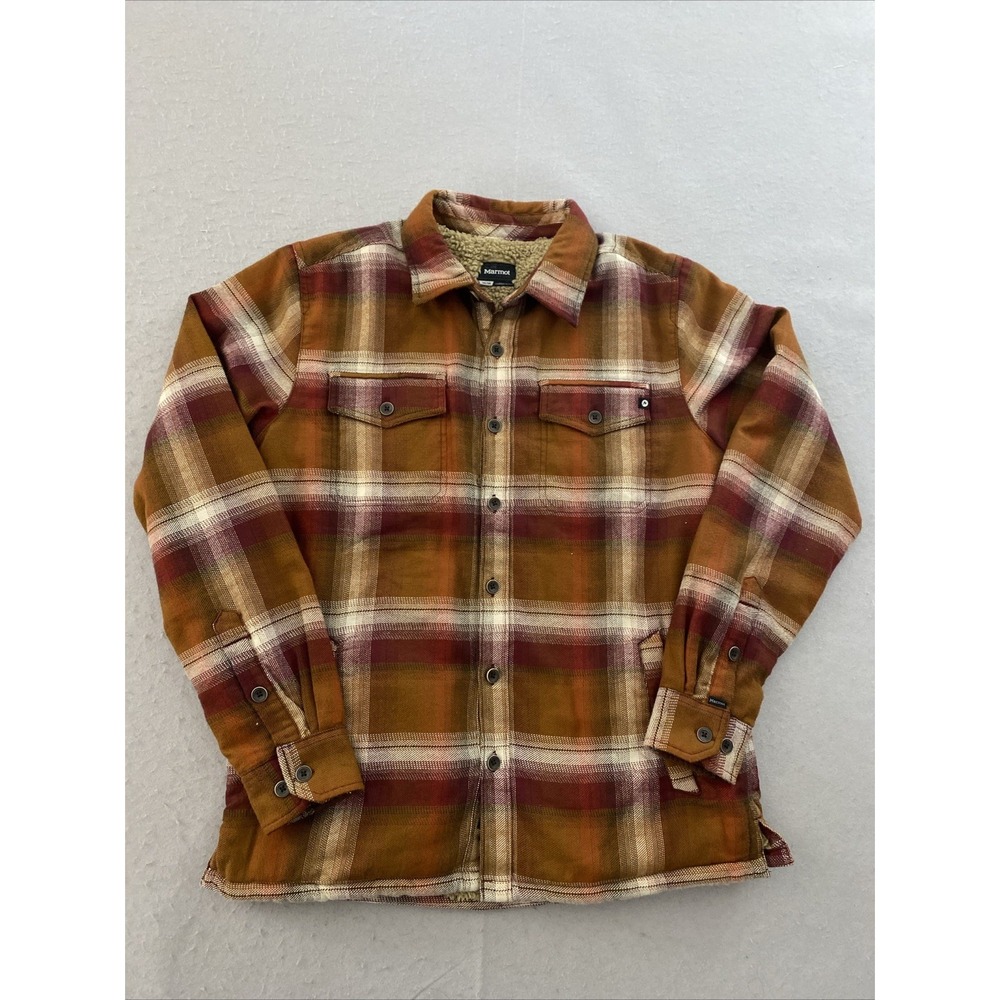 Marmot Ridgefield Heavyweight Sherpa Lined Flannel Shirt Jacket Men's Medium